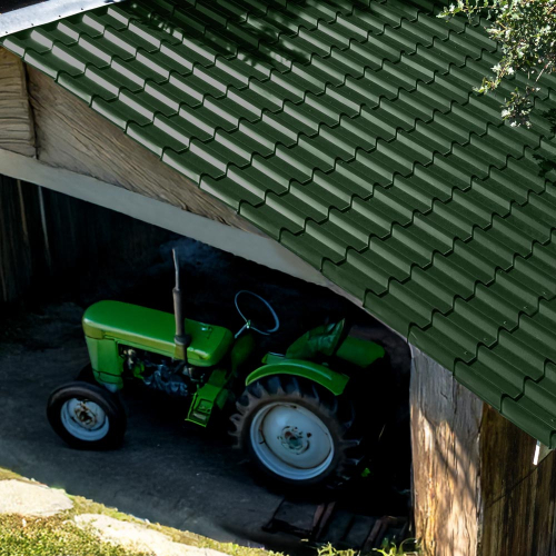 Pfannenblech Typ Europa Stahl 0,50 mm | 60 µm Puramid | RAL 6005 Moosgrün | Anti-Tropf 70B Pfannenblech Typ Europa | Stahl 0,50 mm | 60 µm Puramid | RAL 6005 Moosgrün | Anti-Tropf 70B #3