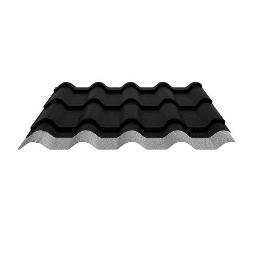 Pfannenblech Typ Europa | Stahl 0,50 mm | 80 µm Shimoco | RAL 9005 Tiefschwarz | Anti-Tropf 110T #2