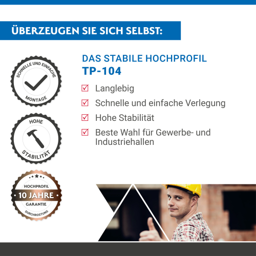 Hochprofil TP-104/850 Stahl 0,75 mm | 25 µm Polyester | RAL 7016 Anthrazitgrau Hochprofil TP-104/850 | Stahl 0,75 mm | 25 µm Polyester | RAL 7016 Anthrazitgrau #2