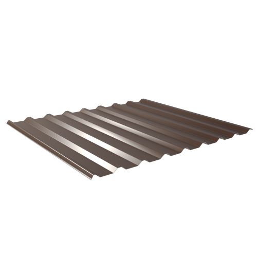 Trapezblech W-20/1100 | Dachprofil | Stahl 0,50 mm | 25 µm Polyester | RAL 8014 Sepiabraun #1