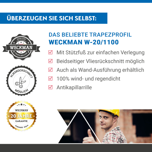 Trapezblech W-20/1100 | Dachprofil | Stahl 0,50 mm | 60 µm Puramid | RAL 8017 Schokoladenbraun #2