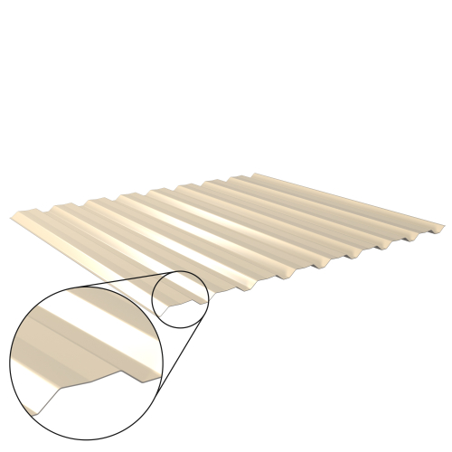 Trapezblech W-20/1100 mit Zusatzprägung | Wandprofil Stahl 0,50 mm | 25 µm Polyester | RAL 1015 Hellelfenbein Trapezblech W-20/1100 mit Zusatzprägung | Wandprofil | Stahl 0,50 mm | 25 µm Polyester | RAL 1015 Hellelfenbein #1