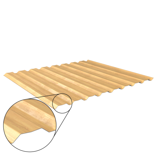 Trapezblech W-20/1100 mit Zusatzprägung | Wandprofil | Stahl 0,50 mm | 35 µm Strukturpolyester | Holzoptik Ahorn #1
