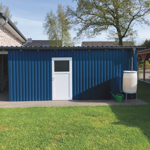 Trapezblech W-20/1100 mit Zusatzprägung | Wandprofil Stahl 0,50 mm | 25 µm Polyester | RAL 5010 Enzianblau Trapezblech W-20/1100 mit Zusatzprägung | Wandprofil | Stahl 0,50 mm | 25 µm Polyester | RAL 5010 Enzianblau #2