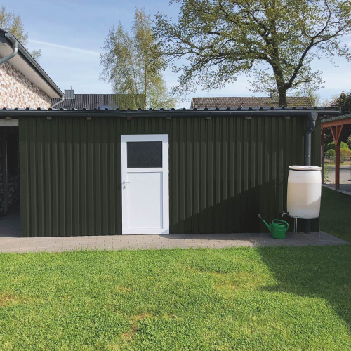 Trapezblech W-20/1100 mit Zusatzprägung | Wandprofil | Stahl 0,50 mm | 25 µm Polyester | RAL 6020 Chromoxidgrün #2
