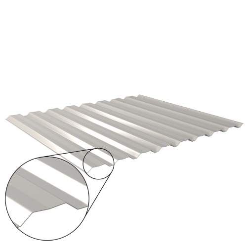 Trapezblech W-20/1100 mit Zusatzprägung | Wandprofil | Stahl 0,50 mm | 25 µm Polyester | RAL 7035 Lichtgrau #1