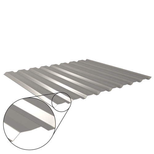 Trapezblech W-20/1100 mit Zusatzprägung | Wandprofil | Stahl 0,50 mm | 25 µm Polyester | RAL 9007 Graualuminium #1