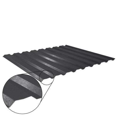 Trapezblech W-20/1100 mit Zusatzprägung | Wandprofil | Stahl 0,50 mm | 35 µm Mattpolyester | 23 Dunkelgrau #1