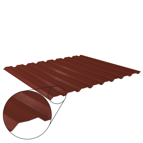 Trapezblech W-20/1100 mit Zusatzprägung | Wandprofil | Stahl 0,50 mm | 35 µm Mattpolyester | 29 Rot #1