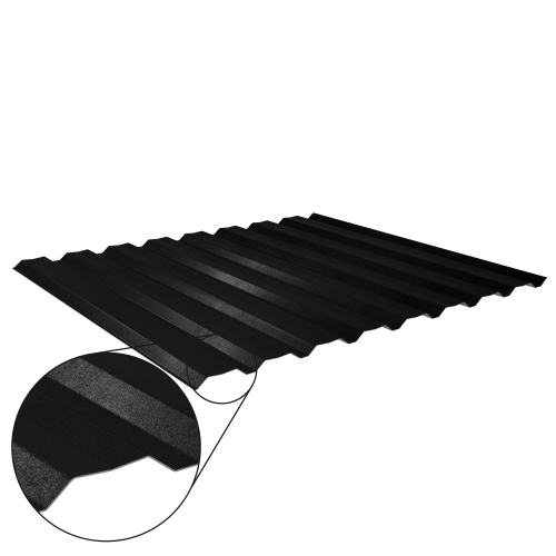 Trapezblech W-20/1100 mit Zusatzprägung | Wandprofil | Stahl 0,50 mm | 35 µm Mattpolyester | 33 Schwarz #1