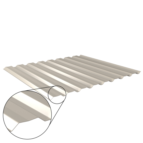 Trapezblech W-20/1100 mit Zusatzprägung | Wandprofil | Stahl 0,75 mm | 60 µm Puramid | RAL 9002 Grauweiß #1