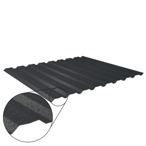 Trapezblech W-20/1100 mit Zusatzprägung | Wandprofil | Stahl 0,50 mm | 80 µm Shimoco | RAL 7016 Anthrazitgrau #1