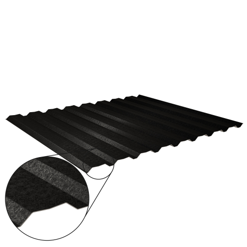 Trapezblech W-20/1100 mit Zusatzprägung | Wandprofil | Stahl 0,50 mm | 80 µm Shimoco | RAL 9005 Tiefschwarz #1
