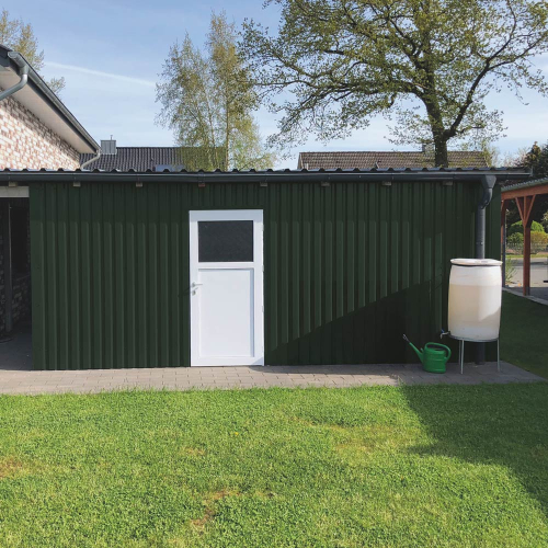 Trapezblech W-20/1100 mit Zusatzprägung | Wandprofil | Aluminium 0,70 mm | 25 µm Polyester | RAL 6005 Moosgrün #2