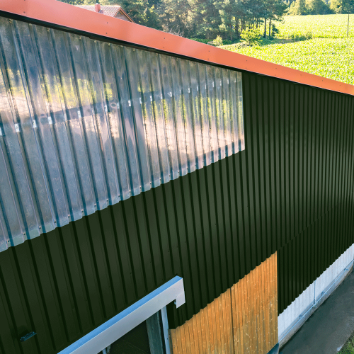 Trapezblech W-20/1100 mit Zusatzprägung | Wandprofil | Aluminium 0,70 mm | 25 µm Polyester | RAL 6005 Moosgrün #3