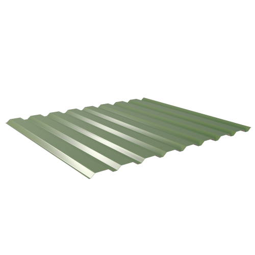 Trapezblech W-20/1100 | Wandprofil | Stahl 0,50 mm | 25 µm Polyester | RAL 6011 Resedagrün #1