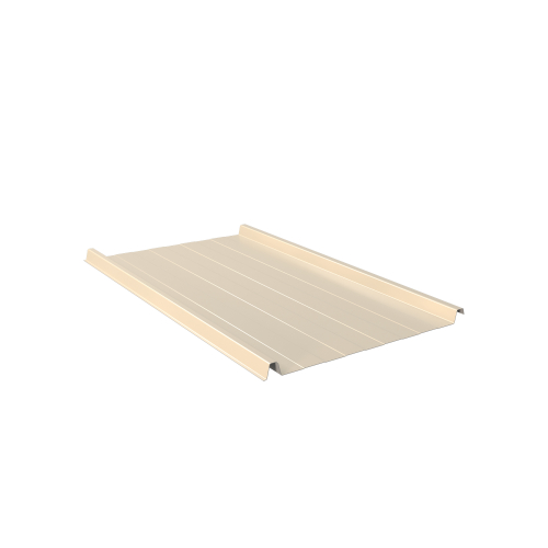 Trapezblech W-33/500 mit Tiefsickenprägung | Stahl 0,50 mm | 25 µm Polyester | RAL 1015 Hellelfenbein | Anti-Tropf 110 #1
