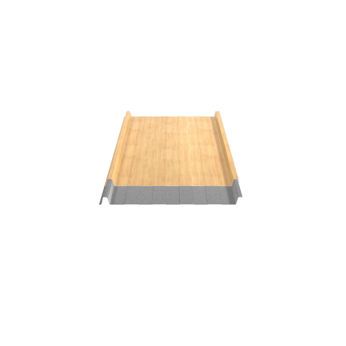 Trapezblech W-33/500 mit Tiefsickenprägung | Stahl 0,50 mm | 35 µm Strukturpolyester | Holzoptik Ahorn | Anti-Tropf 110 #2
