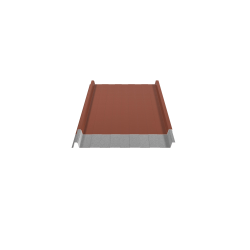 Trapezblech W-33/500 mit Tiefsickenprägung | Stahl 0,50 mm | 35 µm Mattpolyester | 75 Ziegelrot | Anti-Tropf 110 #2
