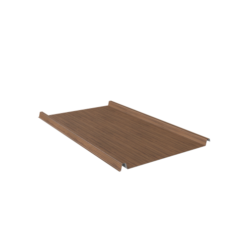 Trapezblech W-33/500 ohne Tiefsickenprägung | Stahl 0,50 mm | 35 µm Strukturpolyester | Holzoptik Eiche #1