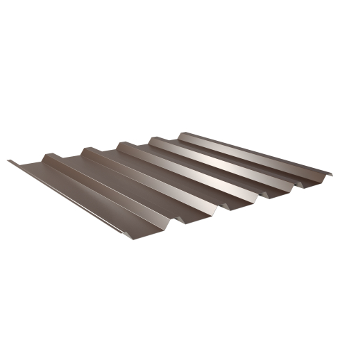 Trapezblech W-35/1035 | Dachprofil | Stahl 0,50 mm | 25 µm Polyester | RAL 8014 Sepiabraun | Anti-Tropf 110 #1