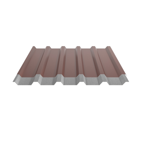 Trapezblech W-35/1035 | Dachprofil | Stahl 0,50 mm | 25 µm Polyester | RAL 8012 Rotbraun | Anti-Tropf 110 #2