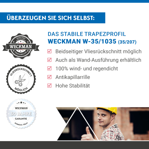 Trapezblech W-35/1035 | Dachprofil | Stahl 0,50 mm | 80 µm Shimoco | RAL 7016 Anthrazitgrau #3