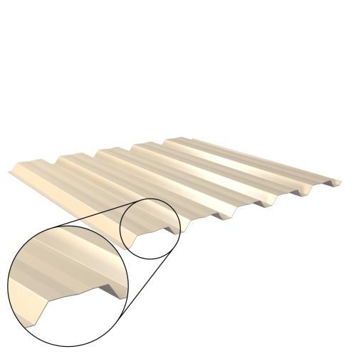 Trapezblech W-35/1035 mit Zusatzprägung | Wandprofil | Stahl 0,50 mm | 25 µm Polyester | RAL 1015 Hellelfenbein #1