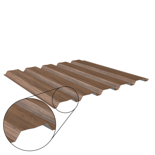 Trapezblech W-35/1035 mit Zusatzprägung | Wandprofil Stahl 0,50 mm | 35 µm Strukturpolyester | Holzoptik Eiche Trapezblech W-35/1035 mit Zusatzprägung | Wandprofil | Stahl 0,50 mm | 35 µm Strukturpolyester | Holzoptik Eiche #1