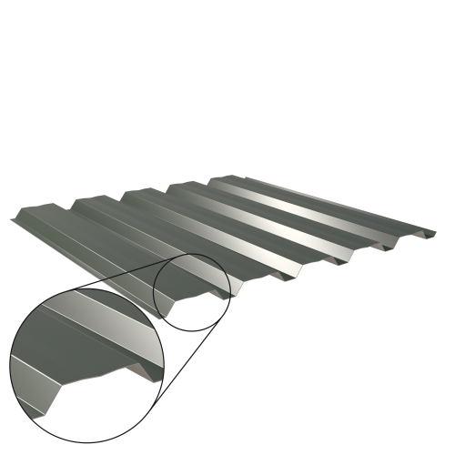 Trapezblech W-35/1035 mit Zusatzprägung | Wandprofil | Stahl 0,50 mm | 25 µm Polyester | RAL 6020 Chromoxidgrün #1