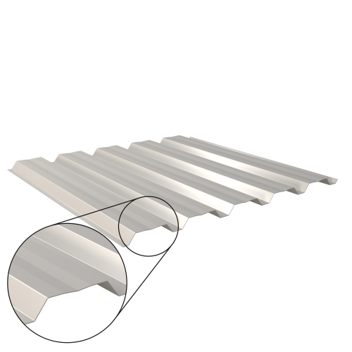 Trapezblech W-35/1035 mit Zusatzprägung | Wandprofil | Stahl 0,50 mm | 25 µm Polyester | RAL 7035 Lichtgrau #1