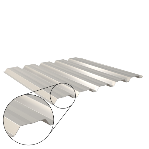 Trapezblech W-35/1035 mit Zusatzprägung | Wandprofil | Stahl 0,50 mm | 25 µm Polyester | RAL 9002 Grauweiß #1