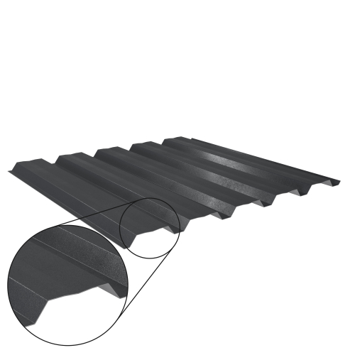 Trapezblech W-35/1035 mit Zusatzprägung | Wandprofil | Stahl 0,50 mm | 35 µm Mattpolyester | 23 Dunkelgrau #1