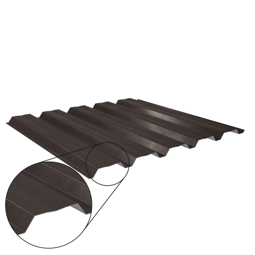 Trapezblech W-35/1035 mit Zusatzprägung | Wandprofil Stahl 0,50 mm | 35 µm Mattpolyester | 32 Dunkelbraun Trapezblech W-35/1035 mit Zusatzprägung | Wandprofil | Stahl 0,50 mm | 35 µm Mattpolyester | 32 Dunkelbraun #1