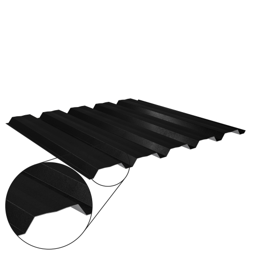 Trapezblech W-35/1035 mit Zusatzprägung | Wandprofil | Stahl 0,50 mm | 35 µm Mattpolyester | 33 Schwarz #1