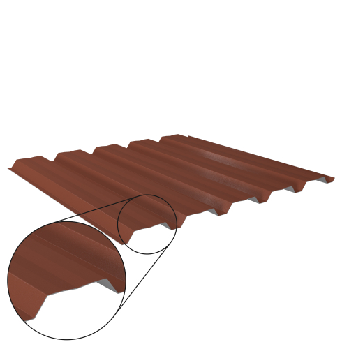 Trapezblech W-35/1035 mit Zusatzprägung | Wandprofil Stahl 0,50 mm | 35 µm Mattpolyester | 75 Ziegelrot Trapezblech W-35/1035 mit Zusatzprägung | Wandprofil | Stahl 0,50 mm | 35 µm Mattpolyester | 75 Ziegelrot #1