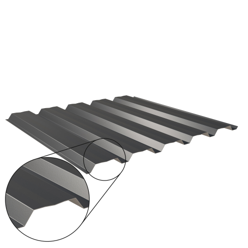 Trapezblech W-35/1035 mit Zusatzprägung | Wandprofil | Stahl 0,75 mm | 60 µm Puramid | RAL 7016 Anthrazitgrau #1
