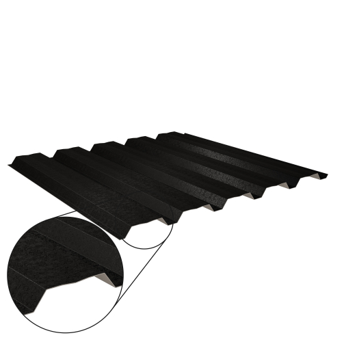 Trapezblech W-35/1035 mit Zusatzprägung | Wandprofil Stahl 0,50 mm | 80 µm Shimoco | RAL 9005 Tiefschwarz Trapezblech W-35/1035 mit Zusatzprägung | Wandprofil | Stahl 0,50 mm | 80 µm Shimoco | RAL 9005 Tiefschwarz #1