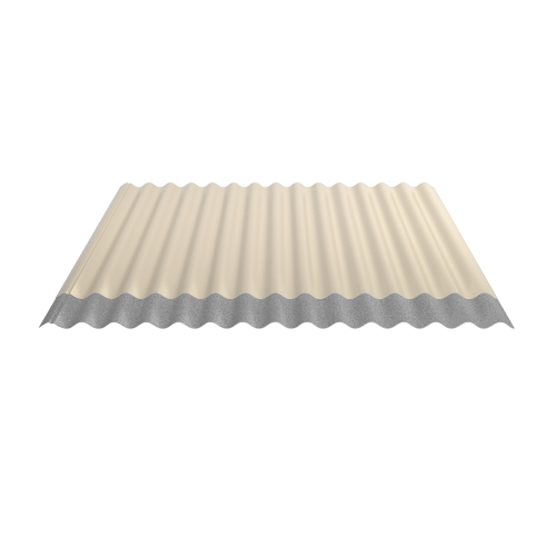 Wellblech W-1/1064 | Dachprofil | Stahl 0,50 mm | 25 µm Polyester | RAL 1015 Hellelfenbein | Anti-Tropf 70 #2