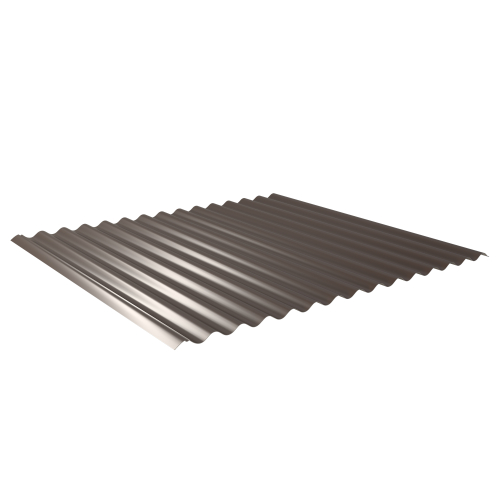 Wellblech W-1/1064 | Dachprofil | Stahl 0,50 mm | 25 µm Polyester | RAL 8014 Sepiabraun | Anti-Tropf 70 #1