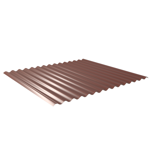 Wellblech W-1/1064 | Dachprofil | Stahl 0,50 mm | 25 µm Polyester | RAL 8012 Rotbraun | Anti-Tropf 70 #1