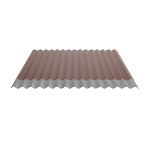 Wellblech W-1/1064 | Dachprofil | Stahl 0,50 mm | 25 µm Polyester | RAL 8012 Rotbraun | Anti-Tropf 70 #2