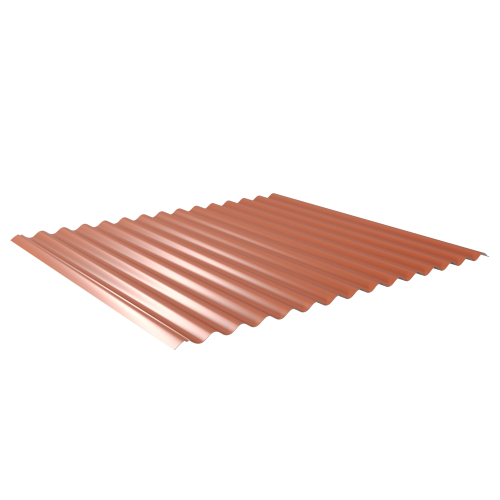 Wellblech W-1/1064 | Dachprofil | Stahl 0,50 mm | 25 µm Polyester | RAL 8004 Kupferbraun | Anti-Tropf 70 #1