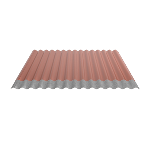 Wellblech W-1/1064 | Dachprofil | Stahl 0,50 mm | 25 µm Polyester | RAL 8004 Kupferbraun | Anti-Tropf 70 #2