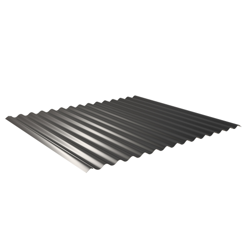 Wellblech W-1/1064 | Dachprofil | Stahl 0,50 mm | 25 µm Polyester | RAL 9005 Tiefschwarz | Anti-Tropf 70 #1