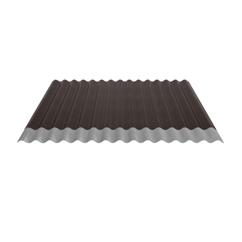 Wellblech W-1/1064 | Dachprofil | Stahl 0,50 mm | 35 µm Mattpolyester | 32 Dunkelbraun | Anti-Tropf 70 #2