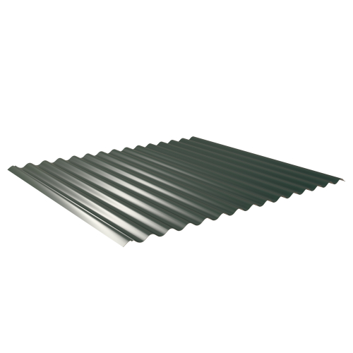 Wellblech W-1/1064 | Dachprofil | Aluminium 0,70 mm | 25 µm Polyester | RAL 6005 Moosgrün | Anti-Tropf 70 #1