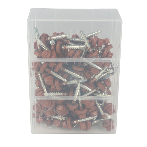 SKH-Schrauben | Kunststoff-Box | 4,8 x 35 mm | 100 Stück | RAL 8004 Kupferbraun #3