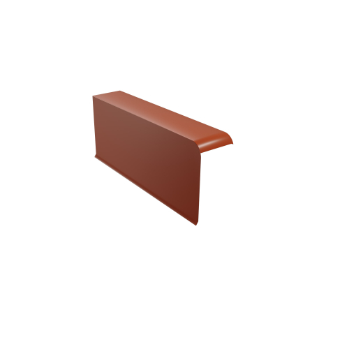 Windschutz-Ortgang | Anfang links  400 mm | Stahl 0,50 mm | 25 µm Polyester  | RAL 8004 Kupferbraun  Windschutz-Ortgang | Anfang links