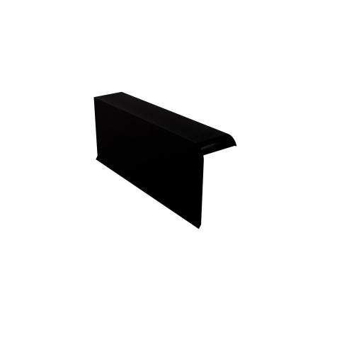 Windschutz-Ortgang | Anfang links  400 mm | Stahl 0,50 mm | 35 µm Mattpolyester | 33 Schwarz  Windschutz-Ortgang | Anfang links